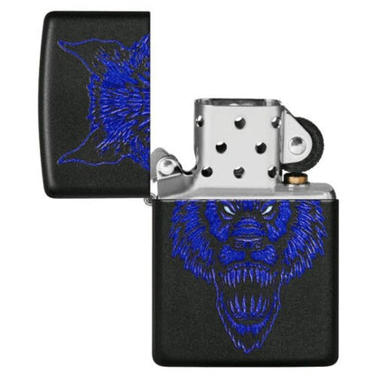 Zippo Werewolf Design, Black Matte Finish, Windproof Lighter #49414