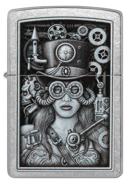 Zippo Steampunk Girl, Street Chrome Lighter #48387