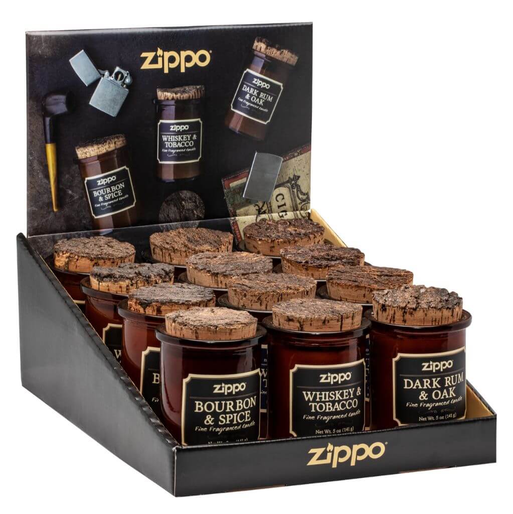 Zippo Spirit Candle Display 12-Pack, 3 Fragrances #70004