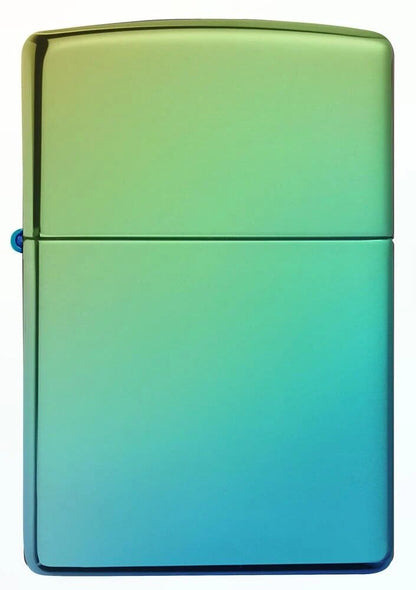 Zippo Hi Polish Teal Yellow/Lime Mirror Finish Genuine Windproof Lighter #49191