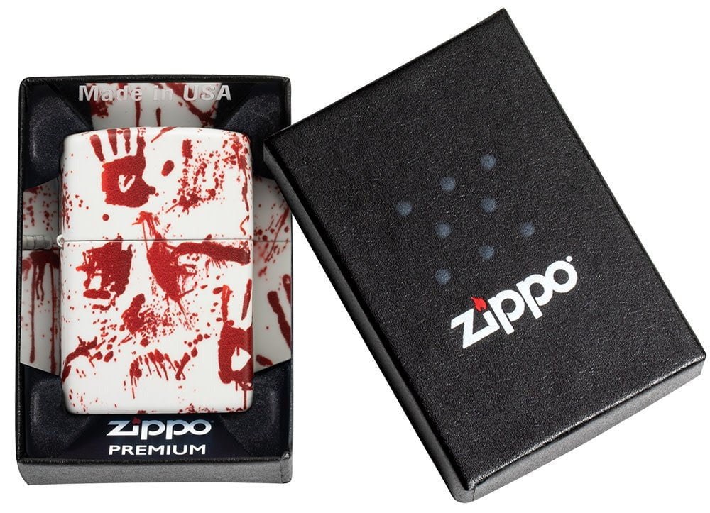 Zippo Bloody Hand Print Horror Design, 540° Design, Windproof Lighter #49808