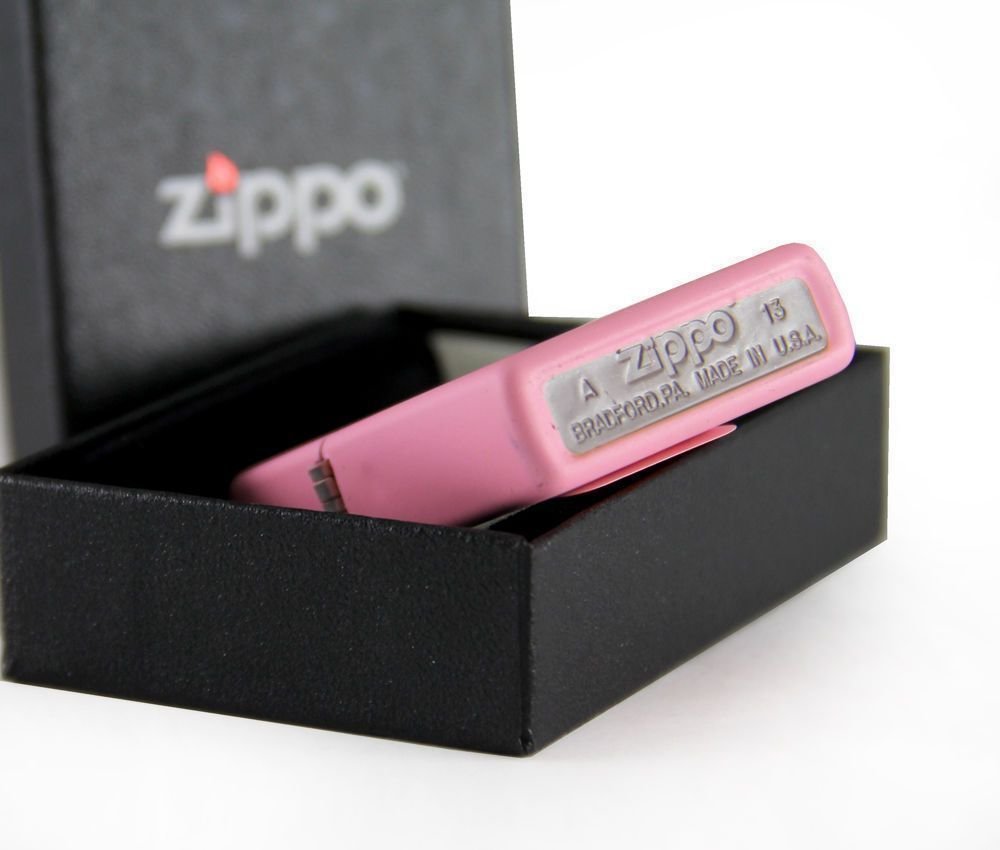 Zippo Pink Matte Lighter, w/ Logo, Windproof #238ZL