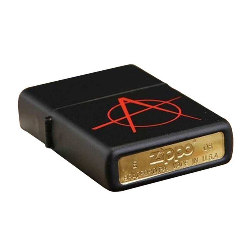 Zippo Anarchy Symbol Lighter, Black Matte, Windproof #20842