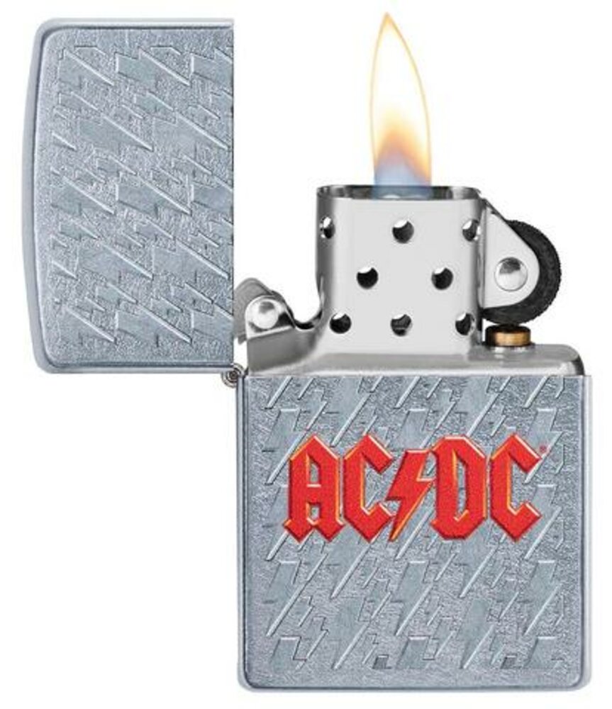 Zippo AC/DC Music Logo, Street Chrome Finish, Genuine Windproof Lighter #49236