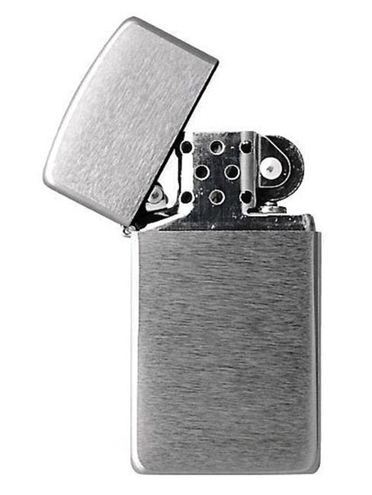 Zippo Brushed Chrome Finish Lighter, Slim, Windproof #1600