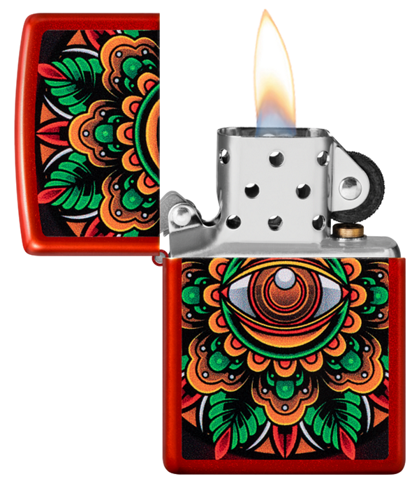 Zippo Trippy Eye Design, Metallic Red Lighter #48678