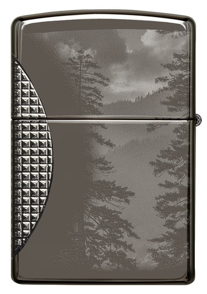 Zippo Wolf Design, Textured 360° Armor Black Ice Finish Windproof Lighter #49353