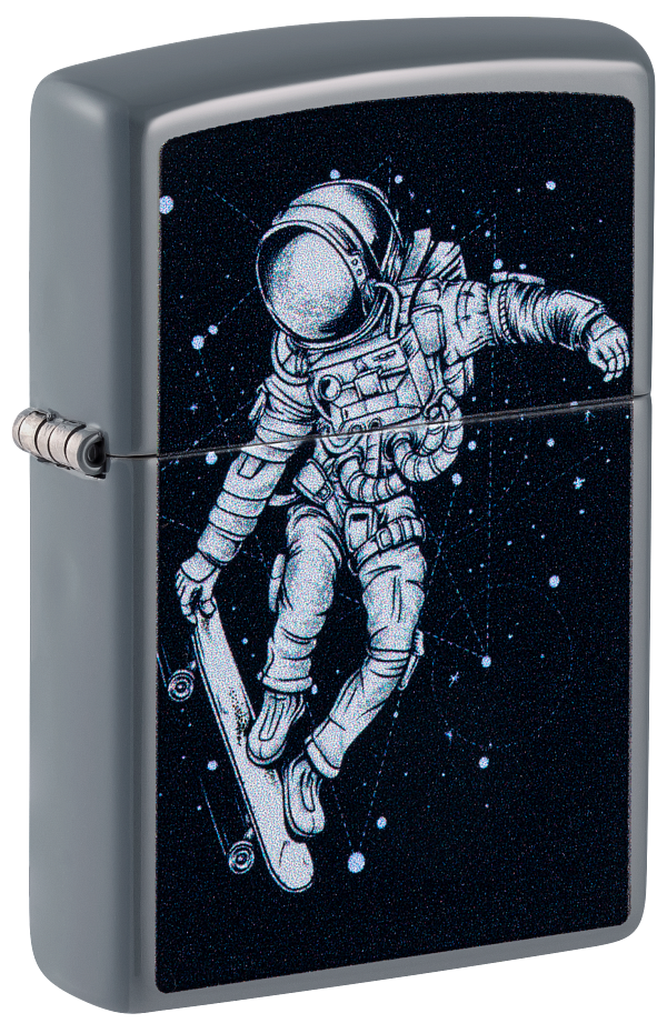 Zippo Skateboarding Astronaut Design, Flat Grey Lighter #48644