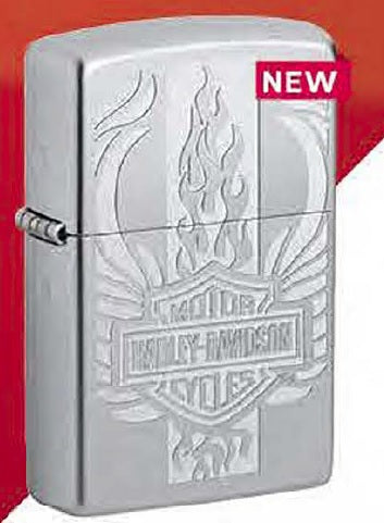 Zippo Harley Davidson, Satin Chrome Windproof Lighter #49660