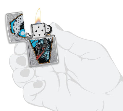 Zippo Surfing Grim Reaper Design, Street Chrome Finish Lighter #49788