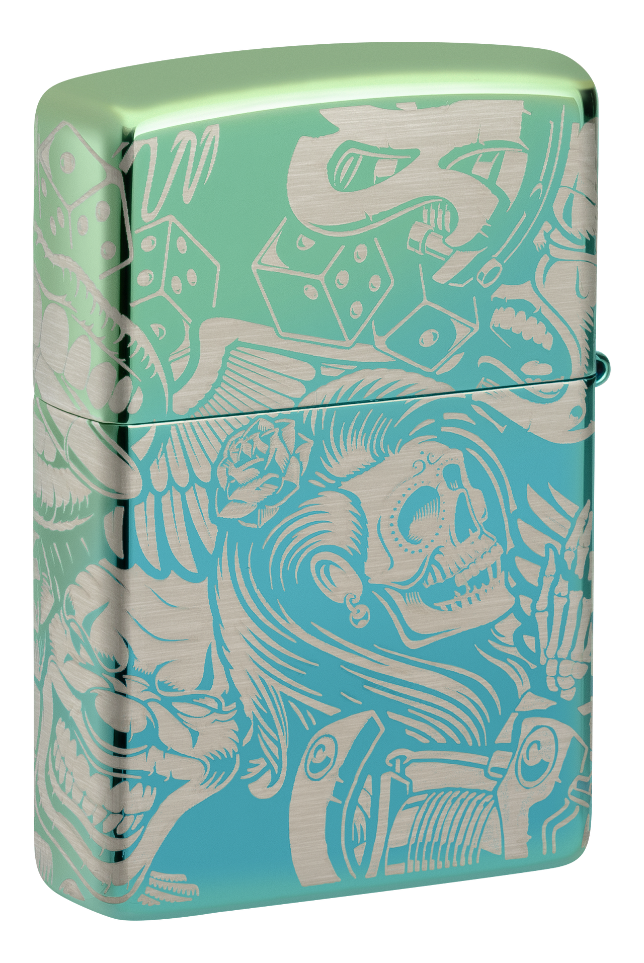 Zippo 540 Creative Tattoo Design, High Polish Teal Lighter #48410