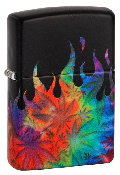 Zippo Cannabis Leaf Colorful Flame, 540° Design Lighter #49534