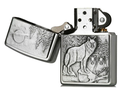 Zippo Timberwolves Lighter Emblem Brushed Chrome #20855