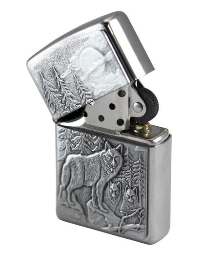 Zippo Timberwolves Lighter Emblem Brushed Chrome #20855