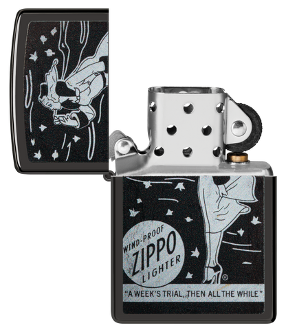 Zippo Windy Girl, High Polish Black Lighter #48456