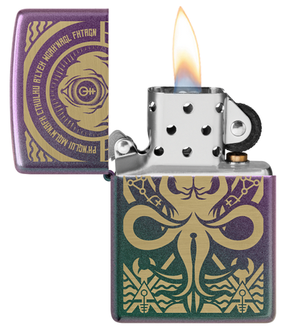 Zippo Cthulu Spiritual Laser Engrave Design, Iridescent Lighter #48671