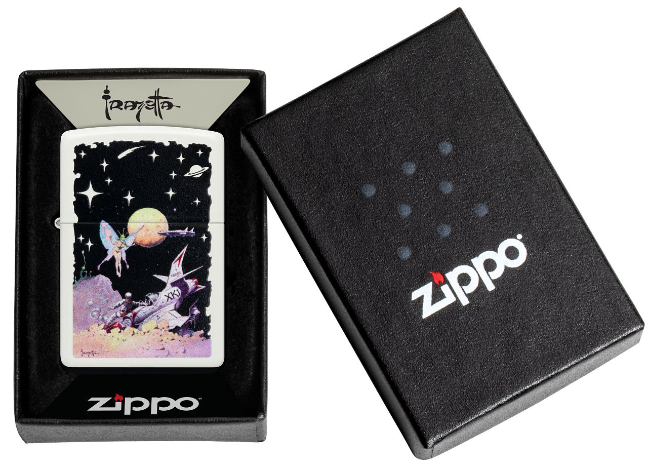 Zippo Frank Frazetta Space Fairy, White Matte Lighter #48378