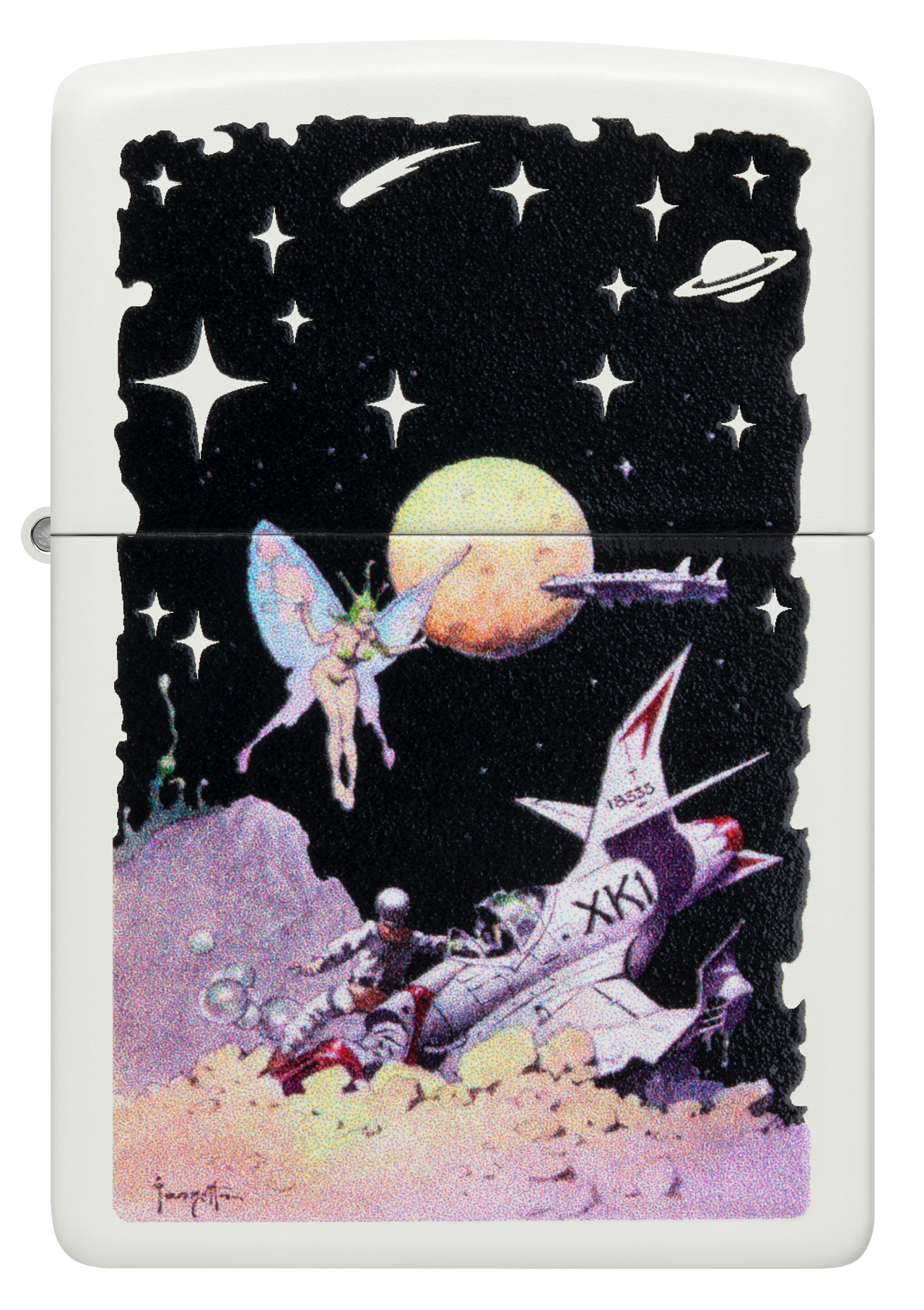 Zippo Frank Frazetta Space Fairy, White Matte Lighter #48378