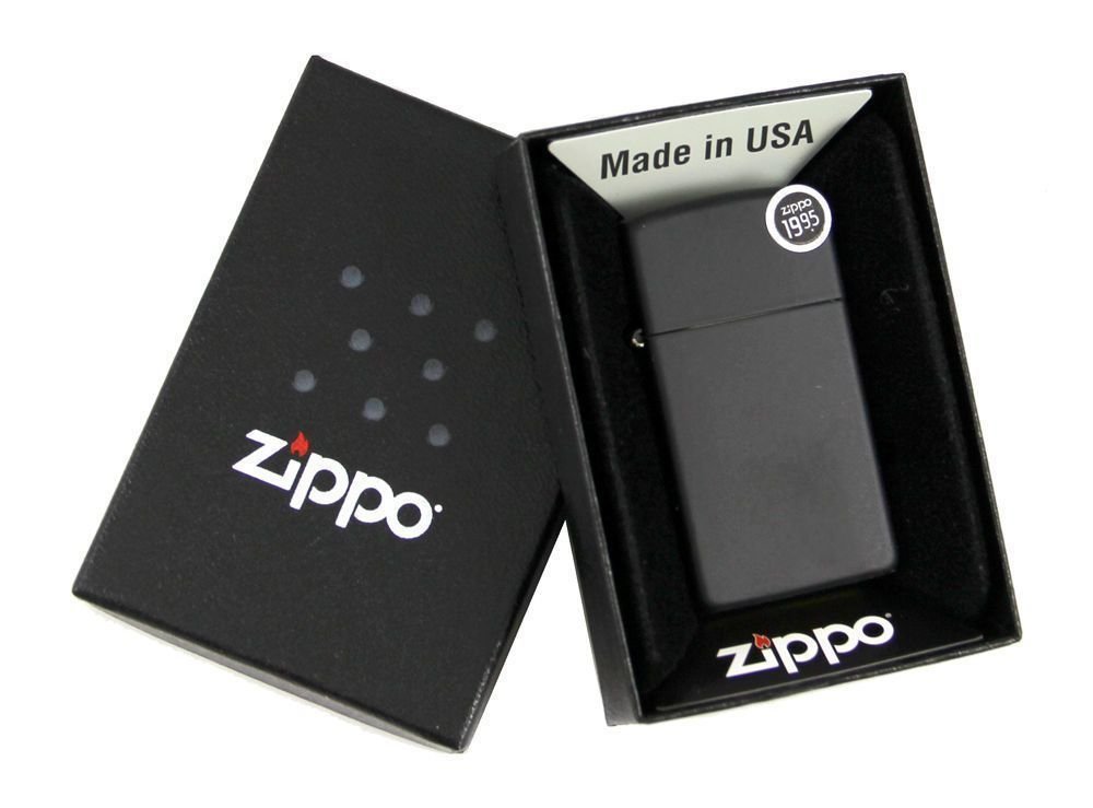 Zippo Slim Black Matte Lighter #1618