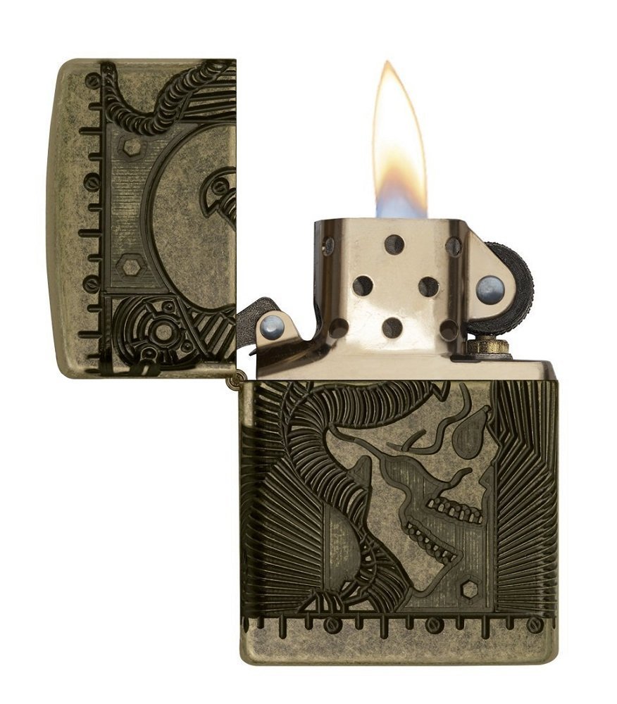 Zippo Armor Steampunk Pocket Lighter, Antique Brass #29268