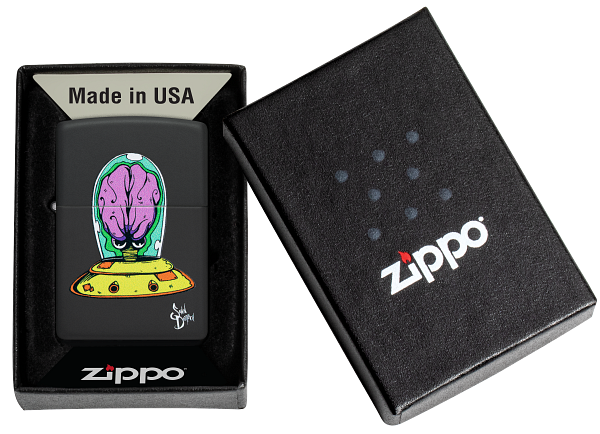 Zippo Sean Dietrich Alien Brain Design, Black Matte Lighter #48683