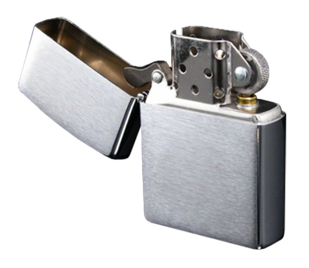 Zippo Brushed Chrome Base Model, Windproof Lighter #200