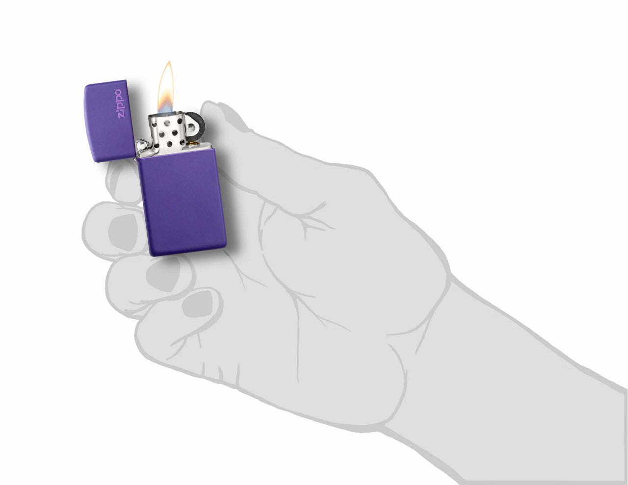 Zippo Slim Purple Matte Finish with Zippo Logo, Windproof Lighter #1637ZL