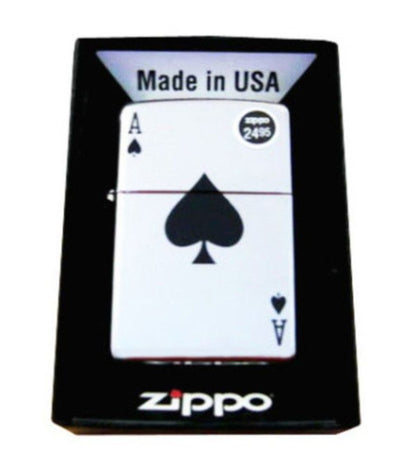 Zippo Lucky Ace Of Spades Card Casino Gambling, Genuine Windproof Lighter #24011