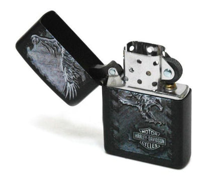 Zippo Harley-Davidson Iron Eagle Lighter, Black Matte, Windproof #28485