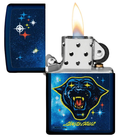 Zippo Santa Cruz Skateboards Panther, Navy Matte Finish Lighter #49613