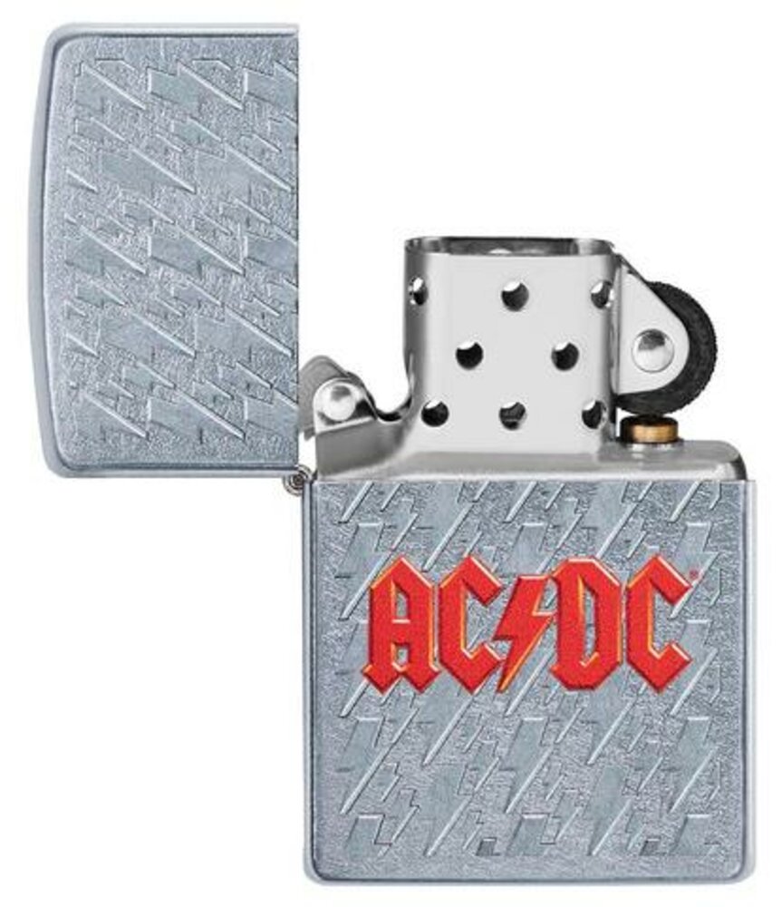 Zippo AC/DC Music Logo, Street Chrome Finish, Genuine Windproof Lighter #49236