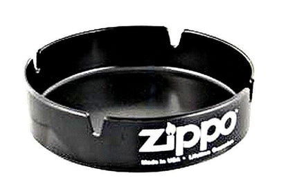 Zippo Black Ashtray with Logo, Round Shape, 5.25" Diameter, Made in USA NEW #ZAT