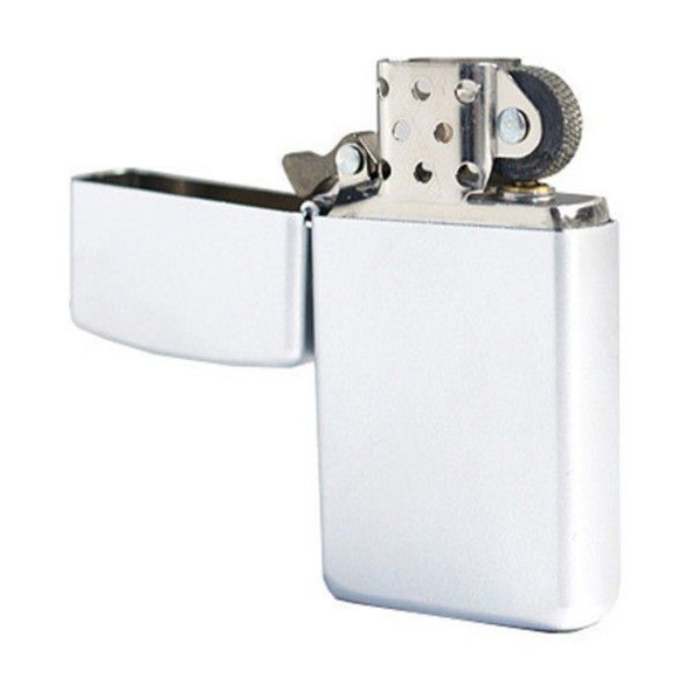 Zippo Slim Classic Satin Chrome Finish, Can Be Engraved, Genuine Lighter #1605