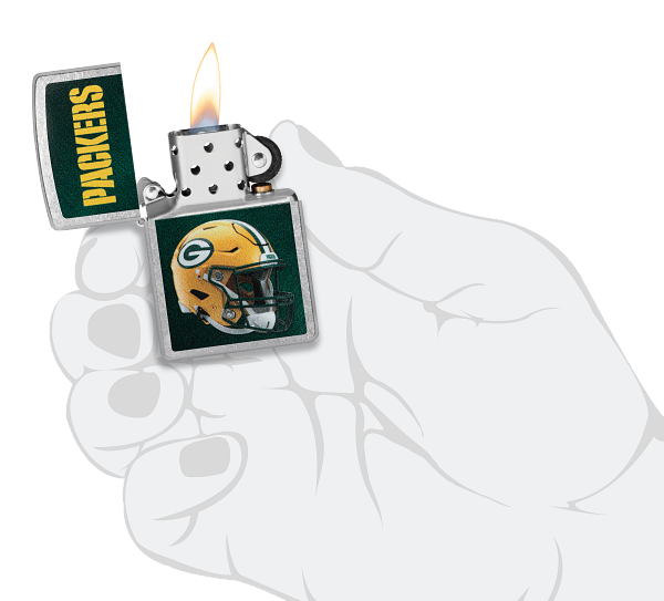 Zippo NFL Green Bay Packers Footbal Team, Street Chrome Lighter #48429