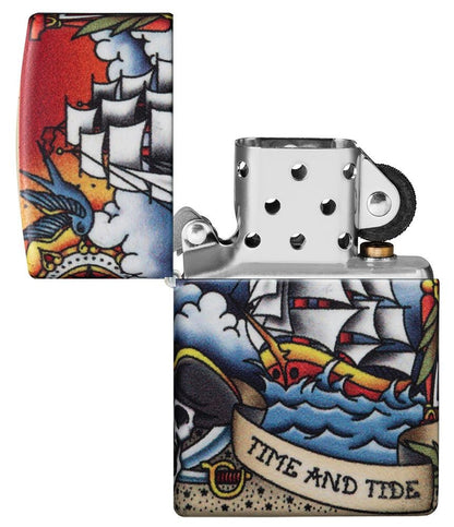 Zippo Nautical Tattoo 540° Design, Colorful Windproof Lighter #49532