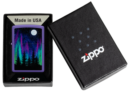 Zippo Aurora Borealis Design, Purple Matte Lighter #48565