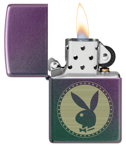 Zippo Playboy Logo Laser Engraved, Iridescent Finish Lighter #48380