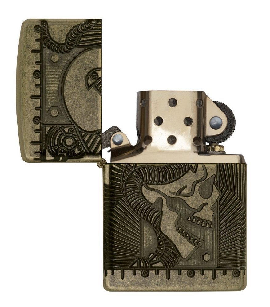 Zippo Armor Steampunk Pocket Lighter, Antique Brass #29268