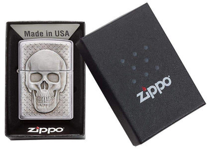 Zippo Skull With Brain Surprise, Brain Shows When Lid Is Open #29818