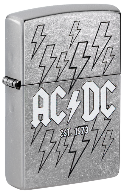 Zippo AC/DC Lightning Bolt Design, Street Chrome Lighter #48641