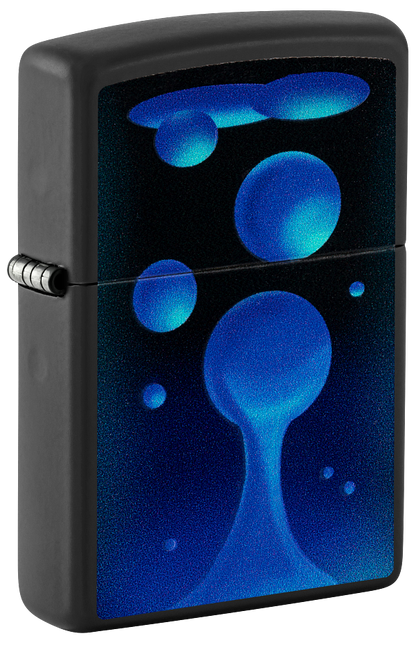 Zippo Lava Lamp Black Light Design, Black Matte Lighter #48675