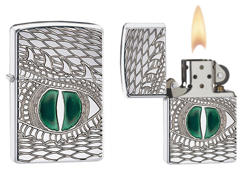 Zippo Dragon Eye Lighter, Armor, High Polish Chrome, Windproof #28807