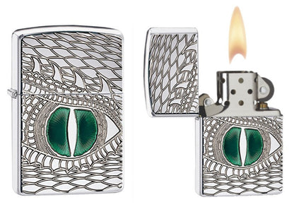 Zippo Dragon Eye Lighter, Armor, High Polish Chrome, Windproof #28807