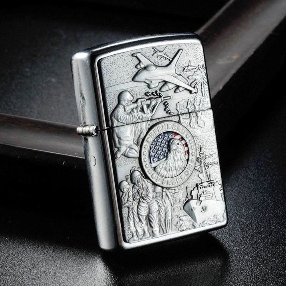 Zippo Joined Forces Emblem Lighter Street Chrome #24457