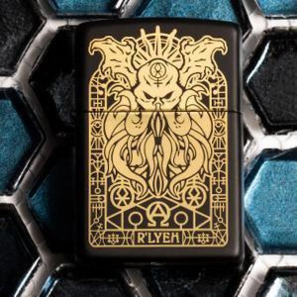 Zippo Monster Design, Cthulhu, Black Matte, Genuine Windproof Lighter #29965