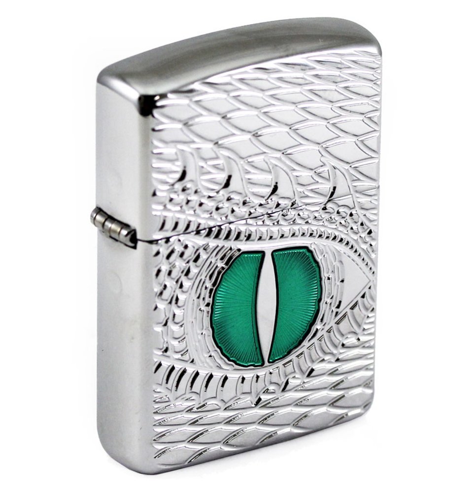 Zippo Dragon Eye Lighter, Armor, High Polish Chrome, Windproof #28807