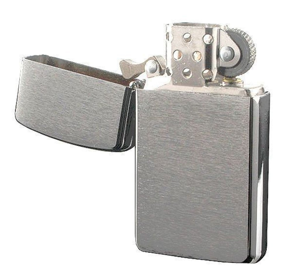 Zippo Brushed Chrome Finish Lighter, Slim, Windproof #1600