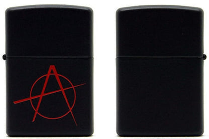 Zippo Anarchy Symbol Lighter, Black Matte, Windproof #20842