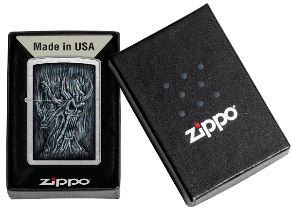 Zippo Horror Skull Tree, Street Chrome Lighter #48681