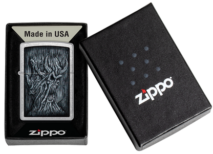 Zippo Horror Skull Tree, Street Chrome Lighter #48681